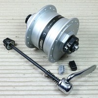 Shimano DH-3N37 QR Center Lock Nabendynamo Schnellspanner 32 Loch silber 6V/3W