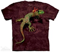 The Mountain T-Shirt Lustiger bunter Salamander Gecko hebt Finger cool S -3XL