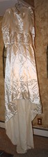 1800's Antique Ivory White Silk Wedding Dress Gown