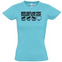 WTHAWP T-Shirt Women Pferde SHETLAND PONY reagiert aufs Wort Siviwonder 