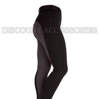 Reithose Damen Neu Weich Stylisch Zweifarbig Reitsport Schwarz Grau