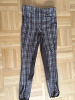 Kinder Reithose Equilibre Braun Kariert In Größe 152 Mit Vollbesatz