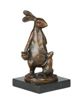 HASE BRONZE SKULPTUR OSTERHASE BRONZEFIGUR