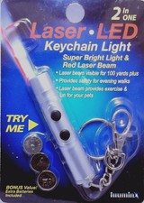 2 in 1 laser pionter keyring light, cat toy, with batteries