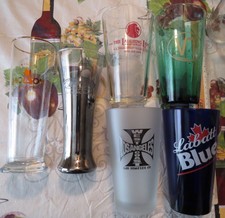 Lot of 6 Guinness Molson WEST Coast Killington Vermont Labatt PINT Beer glasses