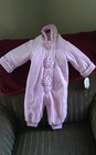 NWT Girls Toddlers All Mine lined pink zipper SNOW SUIT WINTER 1 PC HOOD 6-9 mt
