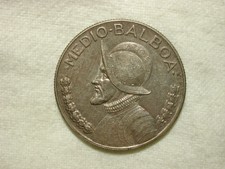 1966 Silver Panama 1/2 Medio Balboa Half Dollar Coin Km #12A.1 /Asw 1608