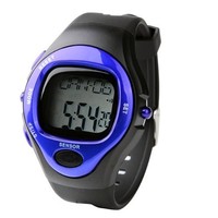 Blau Pulsmesser Pulsuhr Uhr digit. Herzfrequenzmesser Kalorienzaehler J5