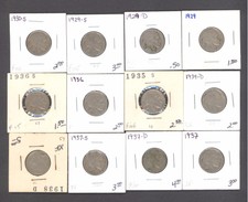 25 Different Buffalo Nickels 1938-1919 M-024