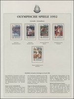 Grenada 1992: Schwimmen, Hammerwurf, Hürdenlauf, Volley- + Fußball, 5 Marken **