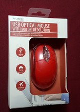 Vibe Axcess Usb Optical Wired Scroll Wheel Mouse for Pc Laptop Desktop Red New