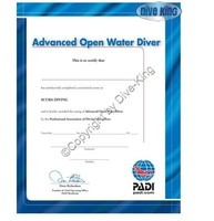 PADI Certificate - Advanced Open Water Diver  -  40079