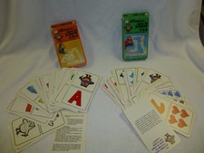 2 Vtg Preschool Matching Cards see & know Scribblers Western Publishing Abc 123