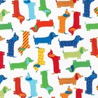 Robert Kaufman Cotton Fabric.Urban zoologie.Sausage Dogs in primary.By the FQ