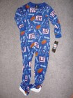 New Boys/Girls NFL NY Giants footed blanket sleeper zip up pajama sleepwear Sz 4