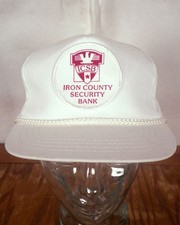 vtg 70s 80s Retro twill Snapback Patch Trucker Hat Cap Icsb Bank indie Punk