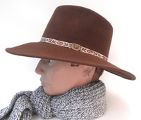  Herrenhut Braun Traveller Western Outdoorhut mit extra breite 8 cm Hutkrempe