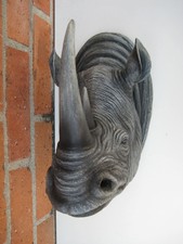 Rhino Rhinoceros Head Wall Mount Decoration Lodge Cabin Log
