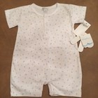 KISSY KISSY INFANT BOY MOON & STARS ROMPER SHORTALL SIZE 6 TO 9 MONTHS