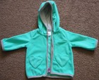 baby girls Carter's green fleece zip-up hooded jacket, size 3 months