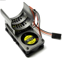 H006M 550 540 Motorkühler Kühlkörper Entlüftet Aluminium Grau Doppelgebläse JR