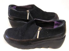 Vintage Pair Donald Pliner Women's Shoes Black Suede Sneaker Side Zipper 7M