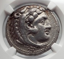 ALEXANDER III the GREAT 327BC Silver Tetradrachm Ancient Greek Coin NGC i60095