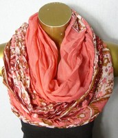 XXL Loop Schal Schlauchschal Rundschal Crash Knitter Ornament Koralle