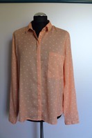 CLOCKHOUSE Damenbluse langarm, ca.Gr.40, Apricot mit Schmetterlinge