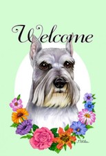 Garden Indoor/Outdoor Welcome Flag (Flowers) - Schnauzer 630121
