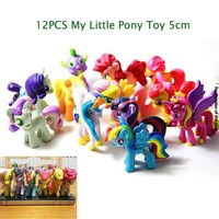 12pcs Bunte My Little Pony Puppe Princess Sammeln Action Figuren Spielzeug 5CM