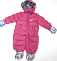 DIESEL Hooded Snowsuit Solid Fuchsia Pink - Infant Girls Size 12 MTHS NWT 