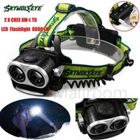 8000LM 2X XM-L T6 LED Rechargeable 18650 USB Headlamp Headlight Head Light Torch