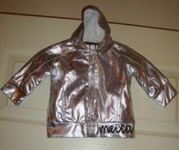 MECCA~girls~SILVER/LAME/LINED/HOOD/ZIPPER/FRONT/JACKET!(0/3/MO) BRAND/NEW! NICE!
