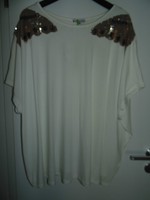 edles shirt gr. 48 +,lagenlook,offwhite,pailletten,von M.Asam by QVC,neu