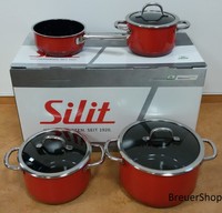 Silit Passion red Kochtopfset  4 tlg  mit Stielkasserolle