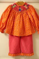 Vive La Fete Smocked Top & Ruffle Pants Halloween Trick or Treat 12 Months  