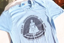 Vintage Great Underground Fun Run 10k T-Shirt Blue Large Minneapolis Dallas