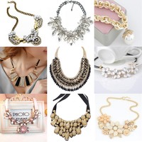 Damen Statement Geometrisch Halskette Collier Choker Schmuck Kette Vintage Neu