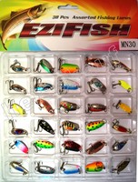 30 Teile Spinner Angelset Raubfisch Angel Blinker Gabel Haken