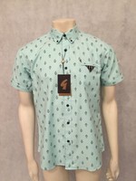 Gabicci Vintage Freizeithemd, Kurzärmelig, Blau, Baumwolle, Größe M