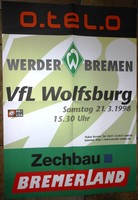 Spielplakat - 21.03.1998 - Werder Bremen vs. VfL Wolfsburg + Sammler + 