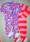 JOE BOXER® Toddler Girl's 2 Pack "Cocoa & Cookies" Footed Blanket Sleepers *NWT