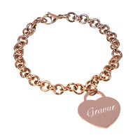 Herz-Armband mit Gravur Herz-Anhänger rosegold
