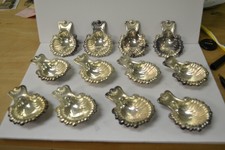 12 Tiffany & Co  Silver Plate  Footed Shell Shaped   Candy Nut Dishes   4.75’’  