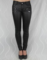 MC-A619# Sexy Treggings Hose Schwarz Skinny Reißverschluss Freizeit Black 