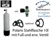Polaris Pressluftflasche 10l mit Standfuß & erweiterb. Ventil./ 6 Varianten mgl.