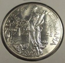 1947 Panama 1 Balboa Silver Coin High Grade