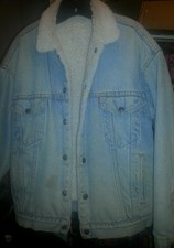 Levis Vintage 1980's distressed Sherpa fleece lined denim trucker jacket