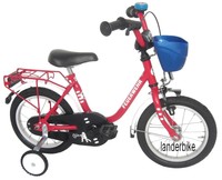 Kinderfahrrad 14" Zoll (=35,6cm)  FEUERWEHR rot Stützräder + Seitenständer NEU 